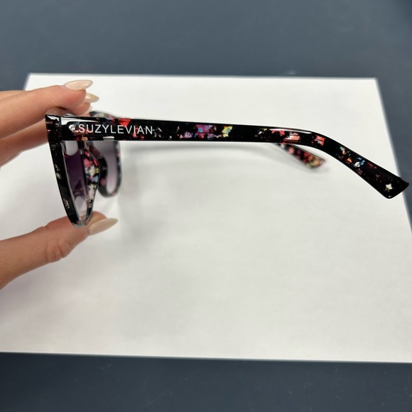 Suzy Levian Black Multicolored & Crystal Accent Sunglasses - Picture 4 of 5